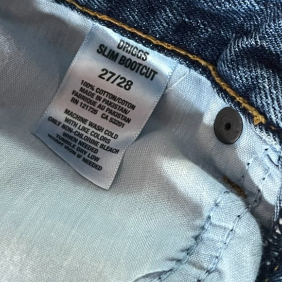 Vintage Women's Aeropostale 100% Cotton Blue Denim Slim Boot Cut Jeans, Sz 27/28 - Picture 6 of 9